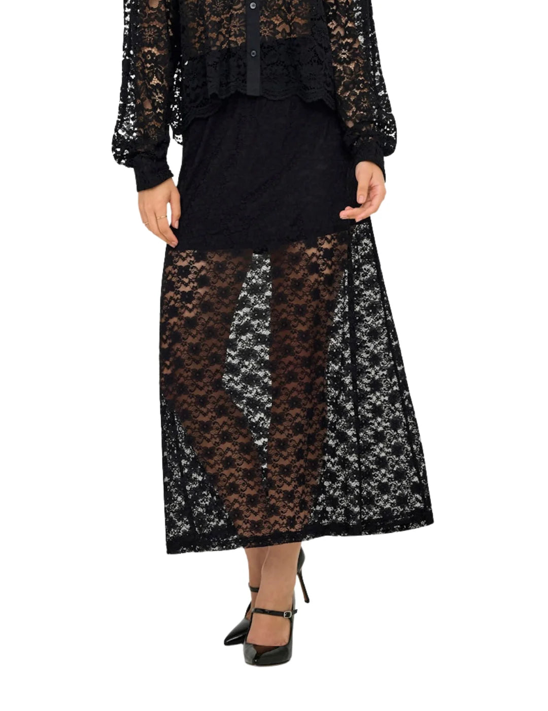Falda Encaje ONLY Chigo Negro | Bicos de Fío