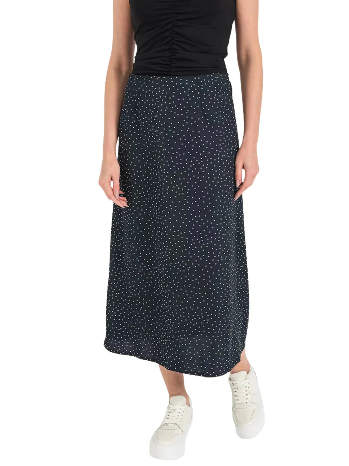 Falda Larga Lunares ONLY Emy Negro