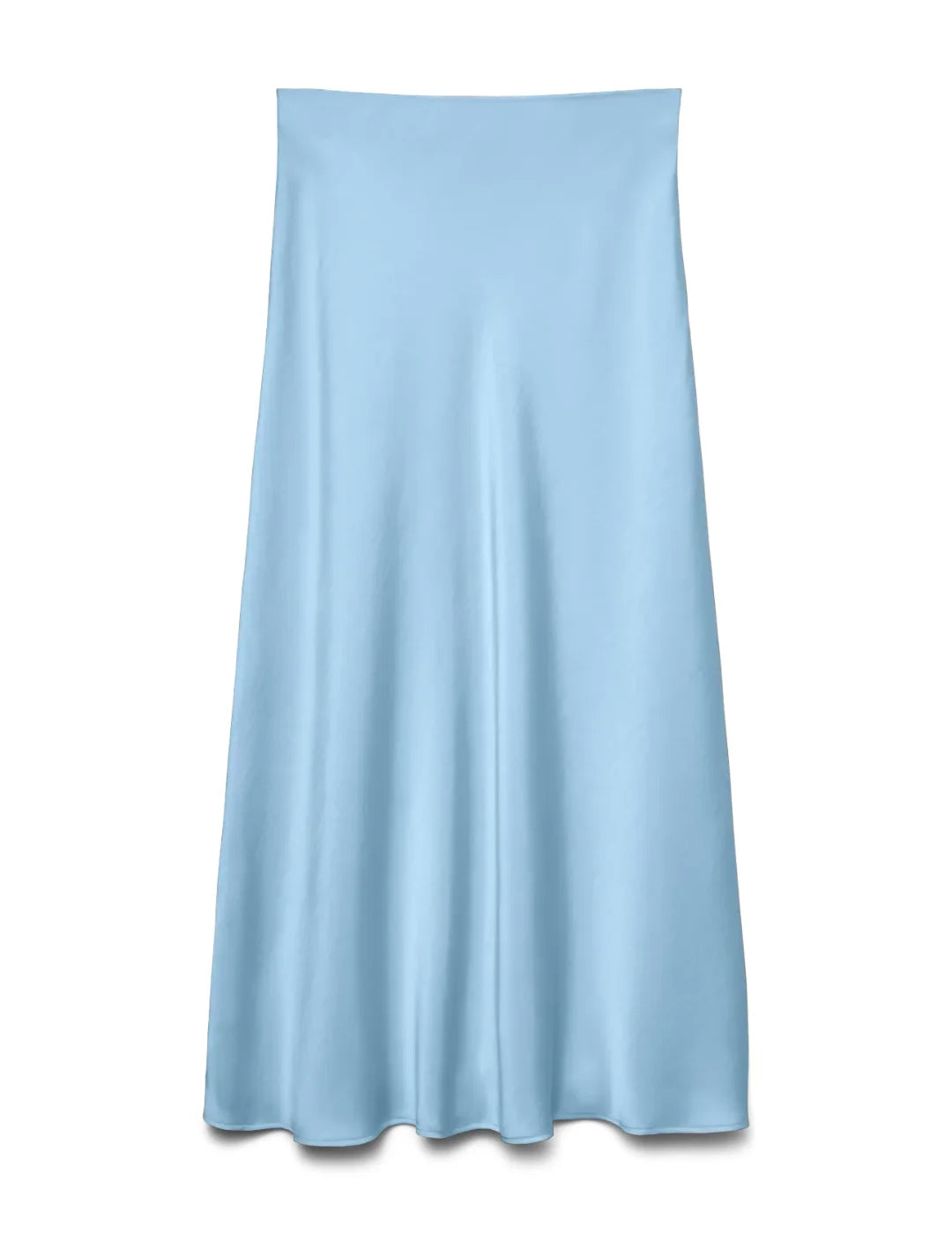 Falda Larga Satinada Vero Moda Livia Azul Cielo | Bicos de Fío