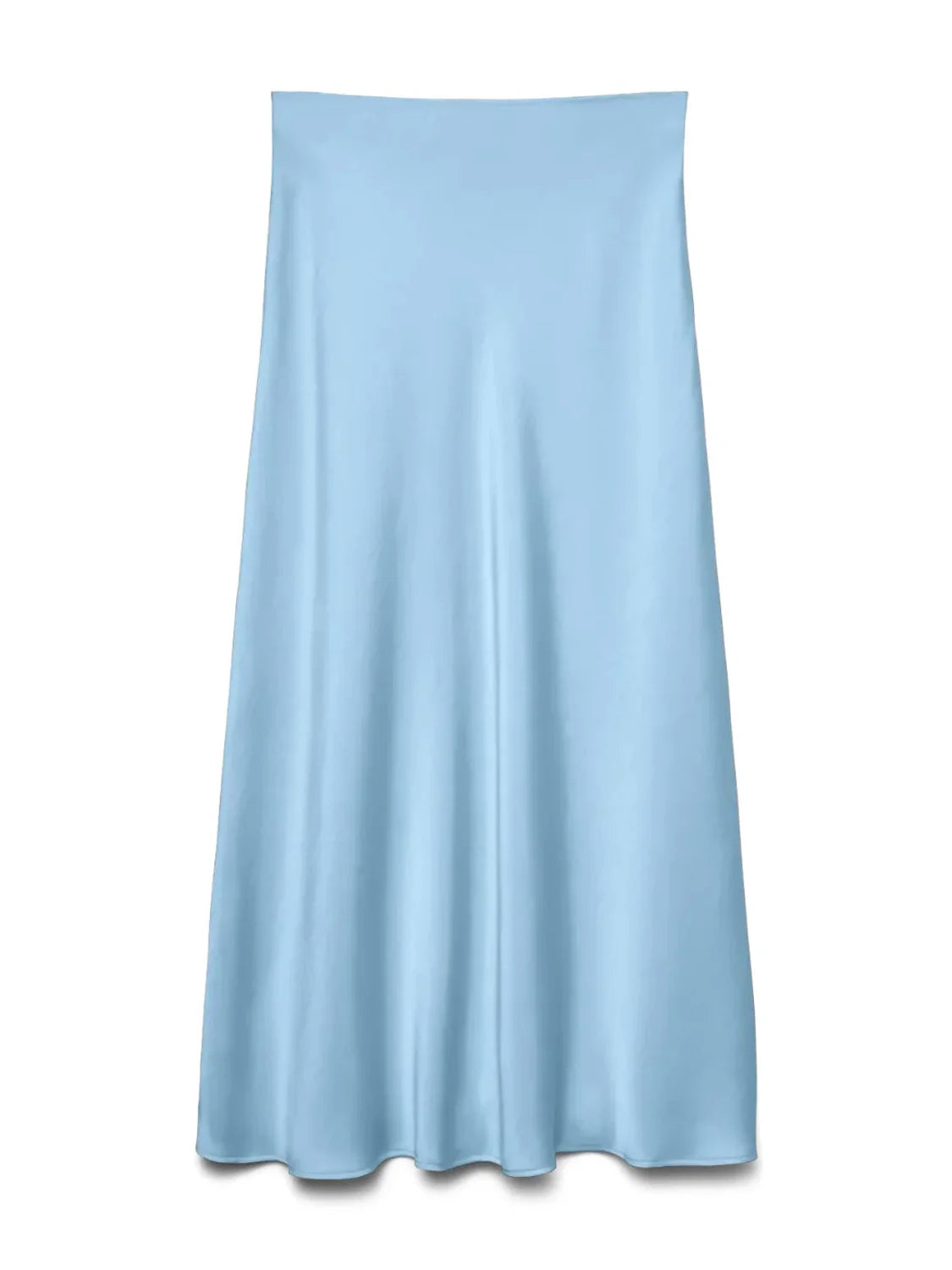 Falda Larga Satinada Vero Moda Livia Azul Cielo | Bicos de Fío