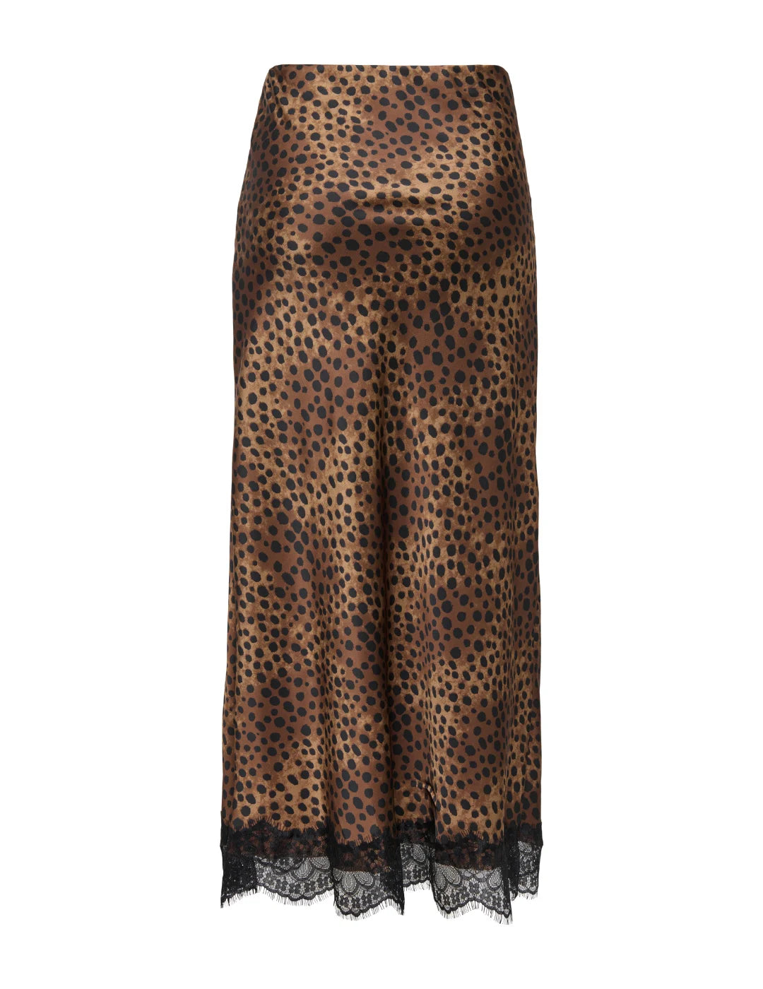 Falda Satinada ONLY Menus Animal Print Marrón | Bicos de Fío