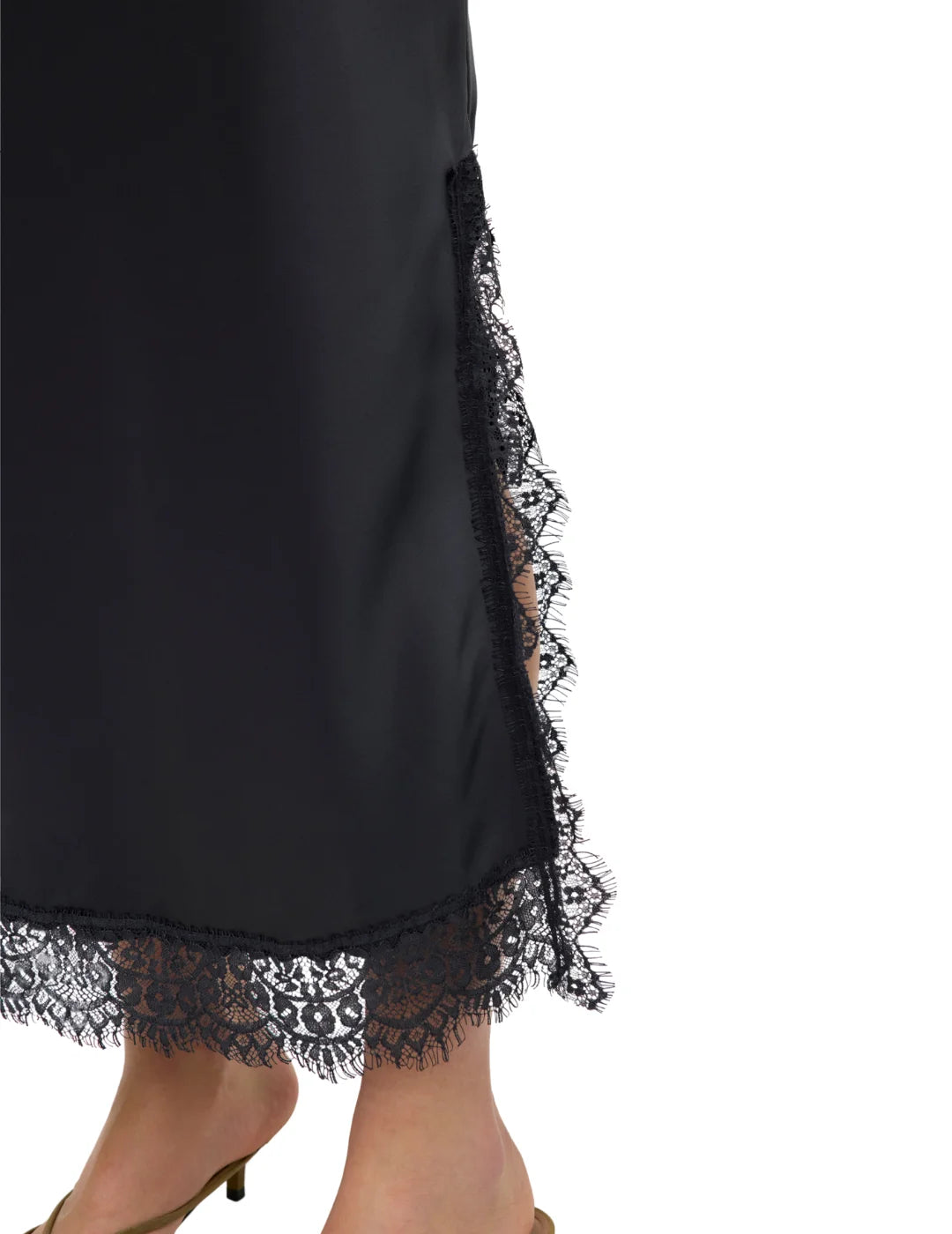 Falda Satinada Larga Vero Moda Hasley Gris | Bicos de Fío