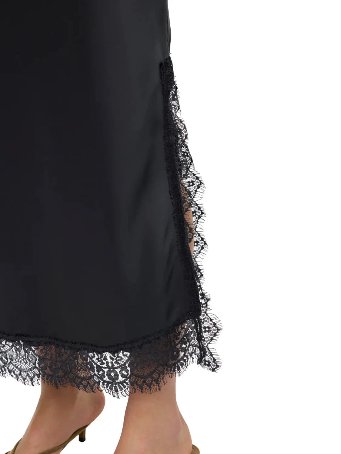 Falda Satinada Larga Vero Moda Hasley Gris | Bicos de Fío