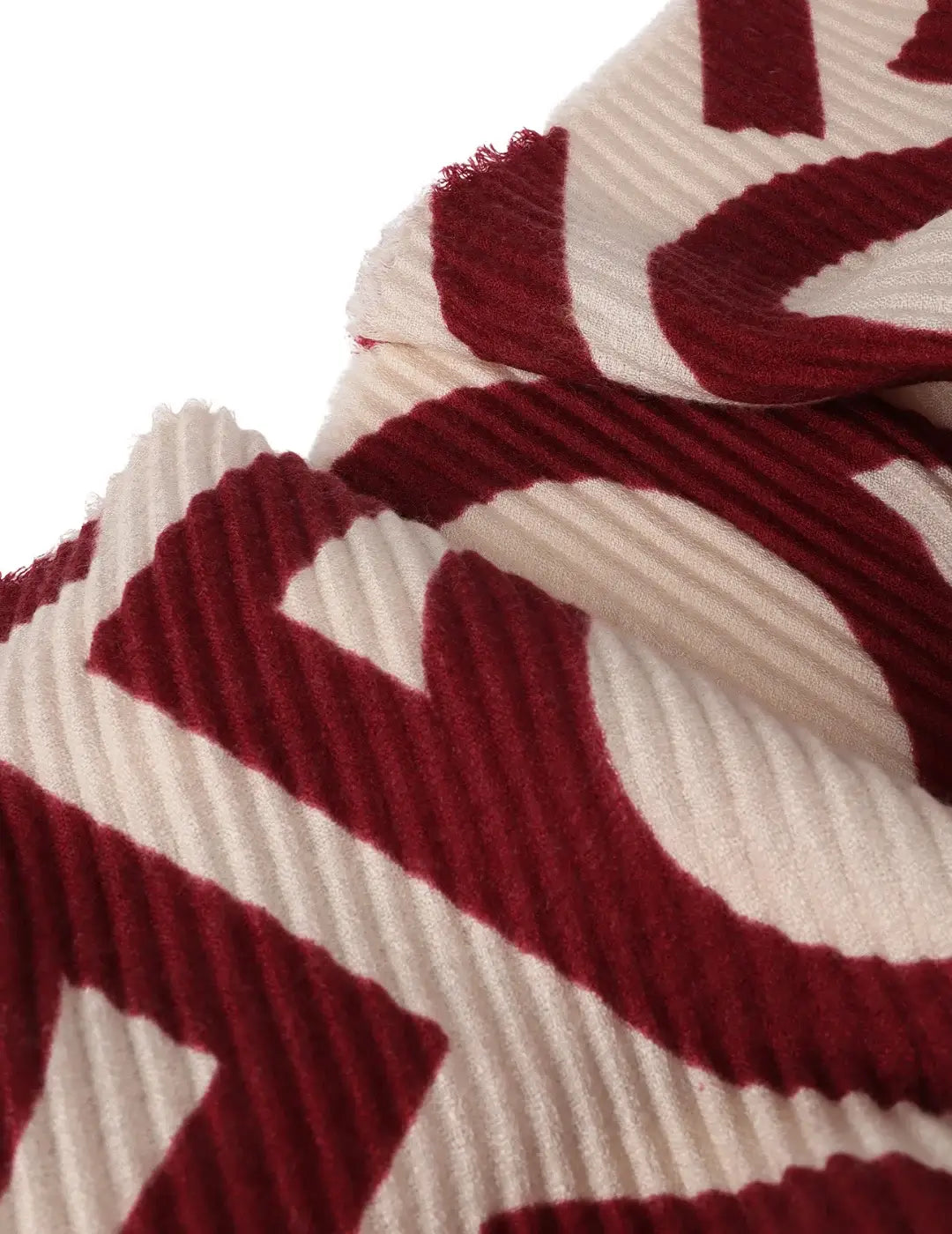 Foulard Plisado Bicolor Lola Casademunt Crudo-Rojo | Bicos de Fío