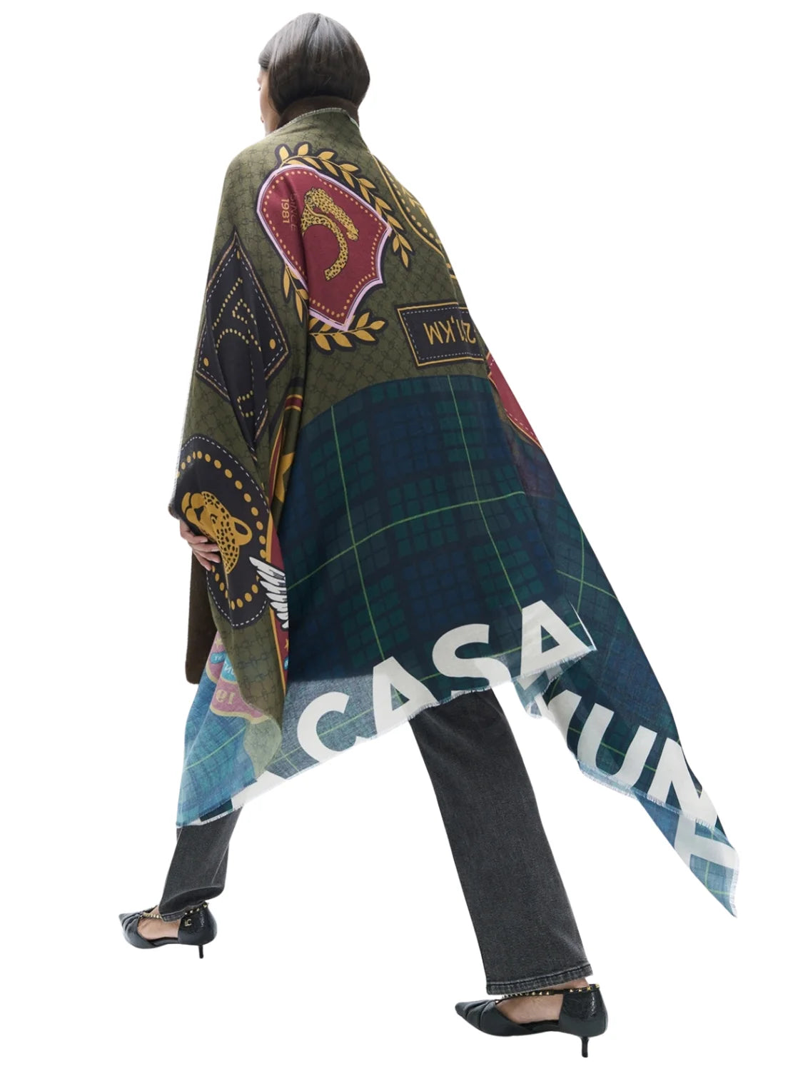 Foulard Cuadros Parches Lola Casademunt Azul-Verde | Bicos de Fío