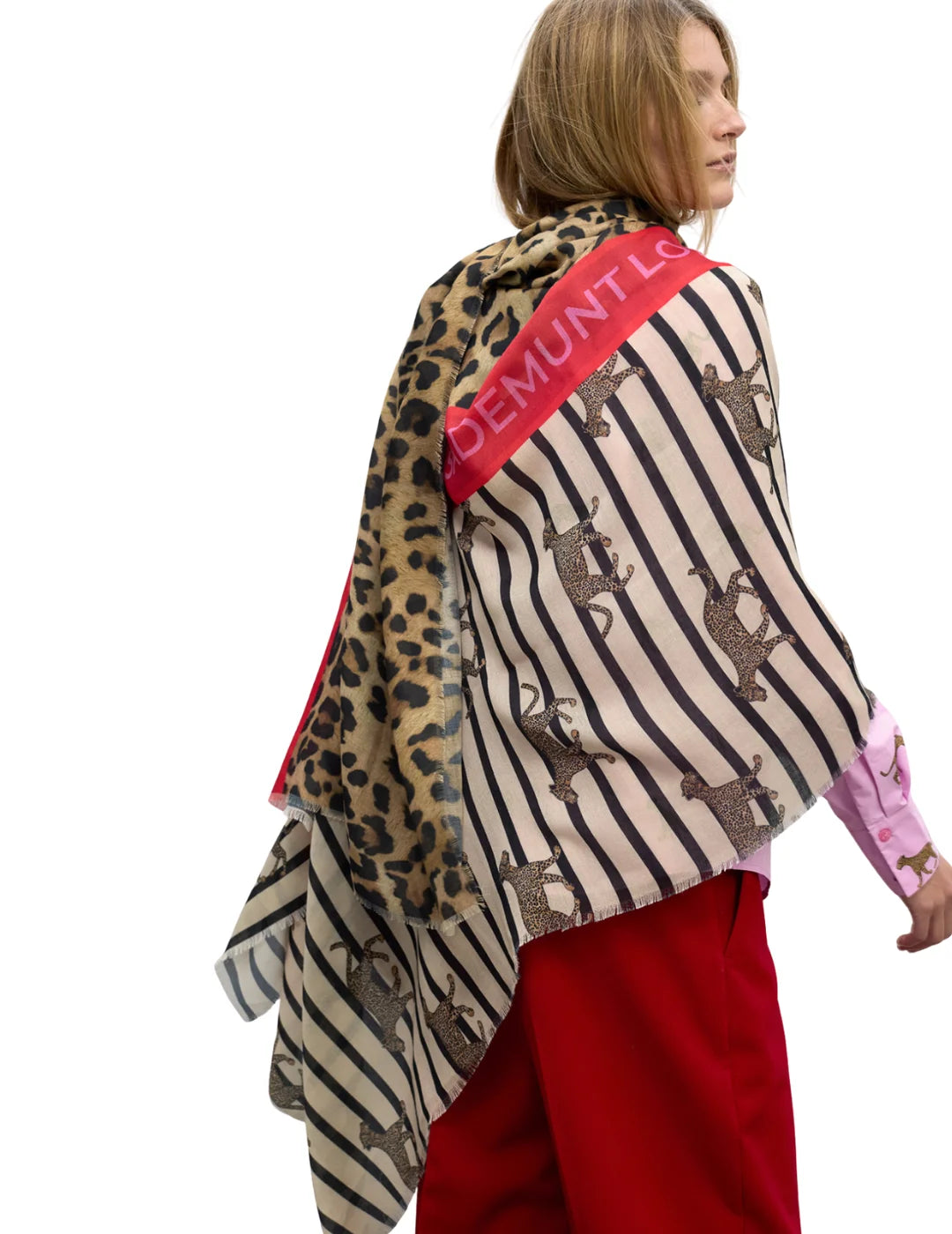 Foulard Lola Casademunt Rayas Leopardo Beige | Bicos de Fío