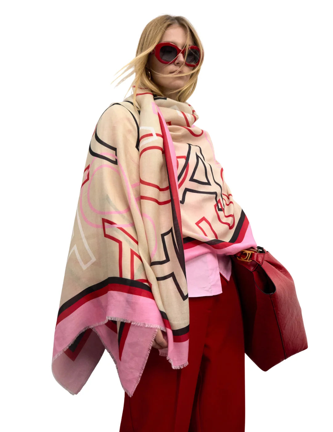 Foulard Lola Casademunt Letras Logo Beige | Bicos de Fío