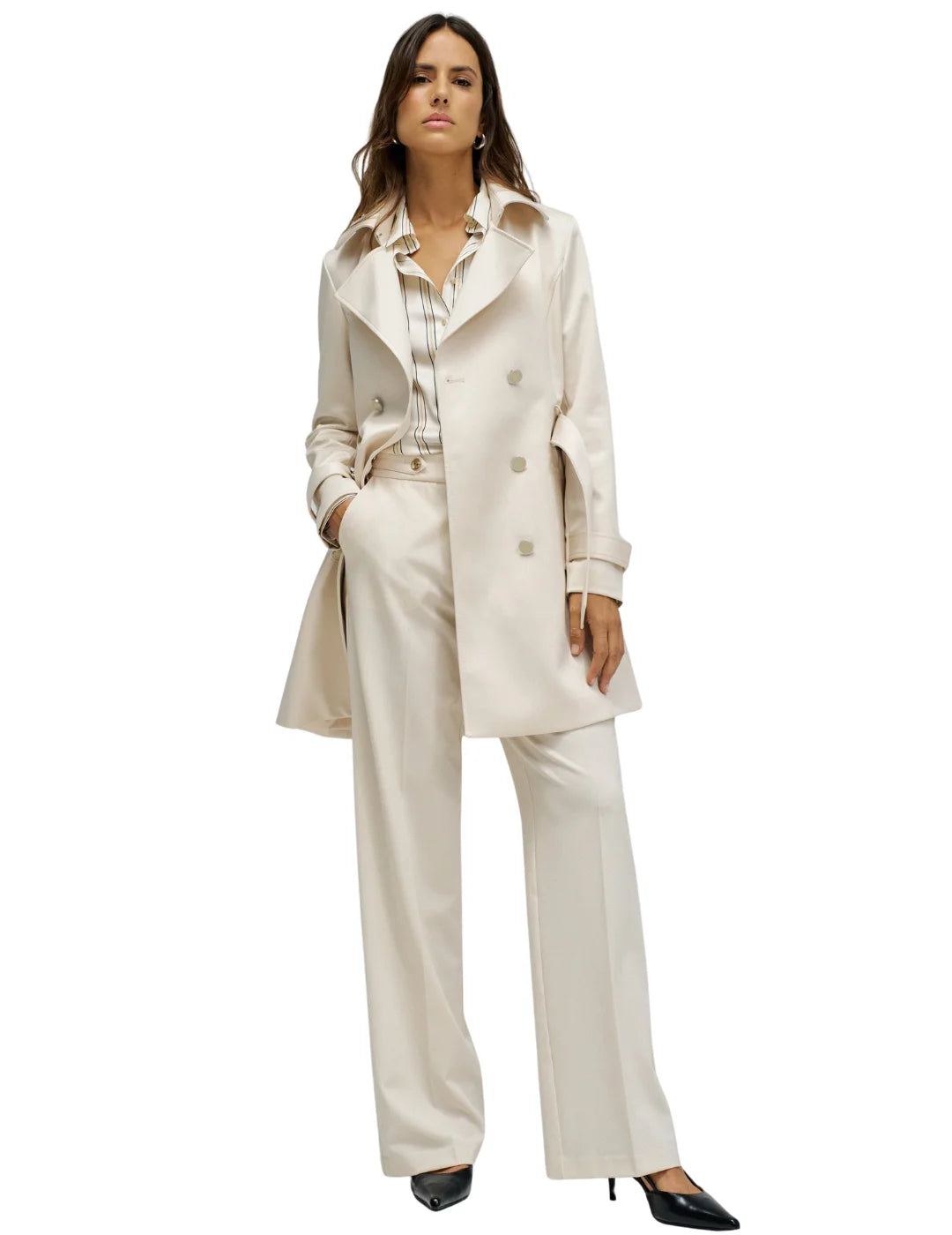 Gabardina Satinada Salsa Jeans Crudo | Bicos de Fío