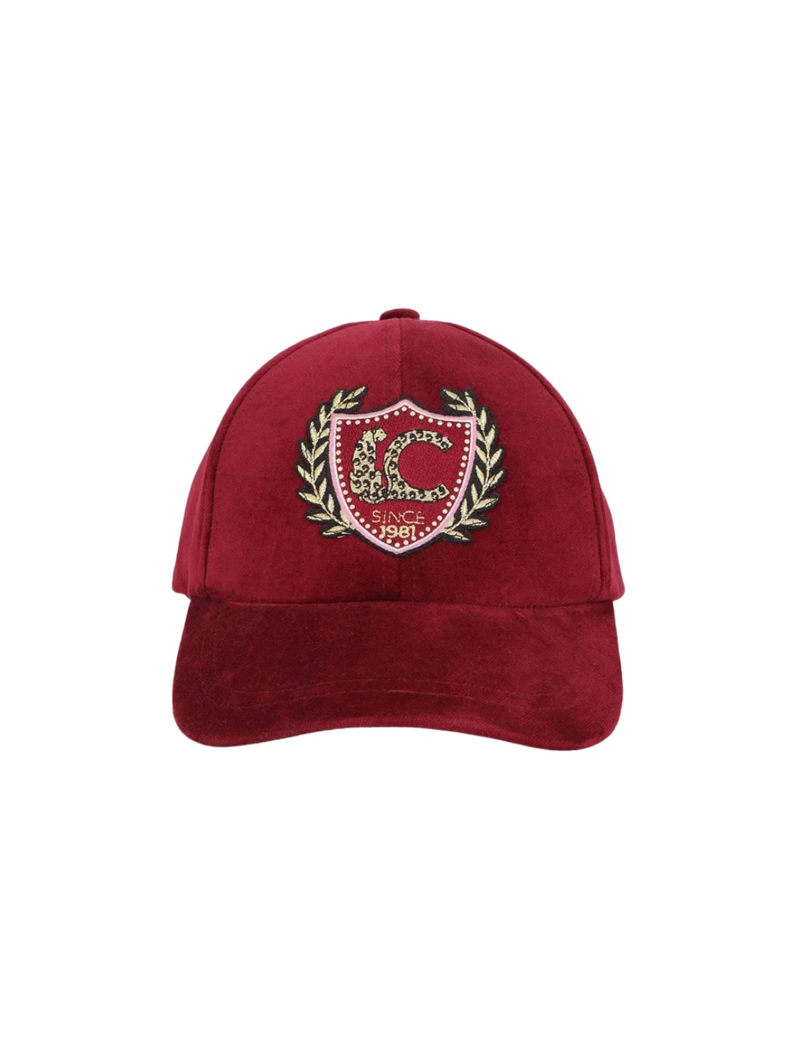Gorra Terciopelo Parche Lola Casademunt Granate | Bicos de Fío