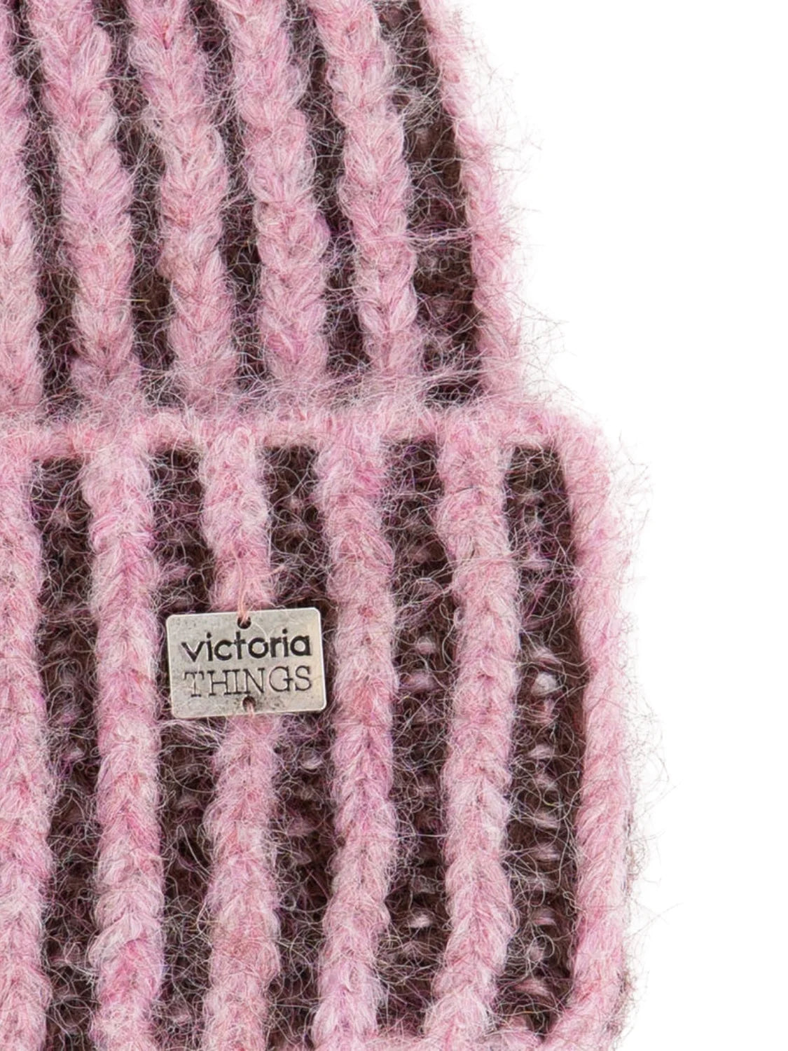 Gorro Punto Bicolor Victoria Malva | Bicos de Fío