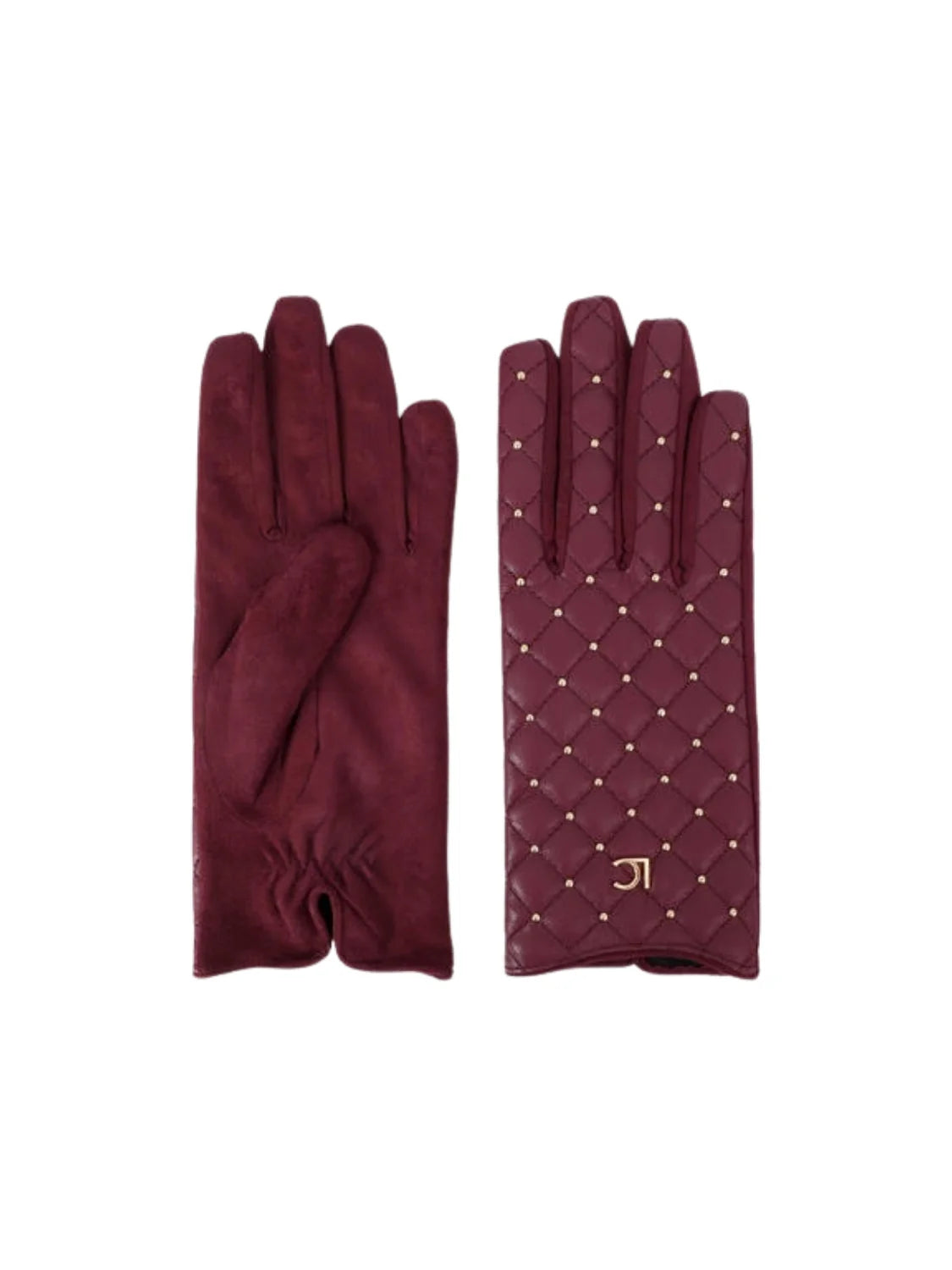 Guantes Lola Casademunt Mini Tachas Burdeos | Bicos de Fío