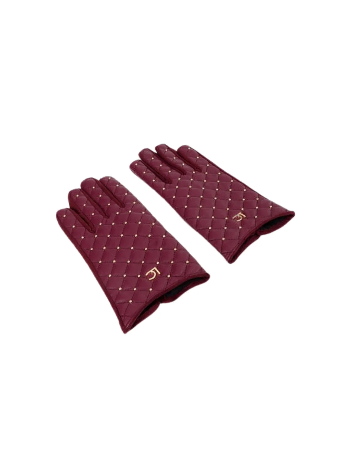 Guantes Lola Casademunt Mini Tachas Burdeos | Bicos de Fío