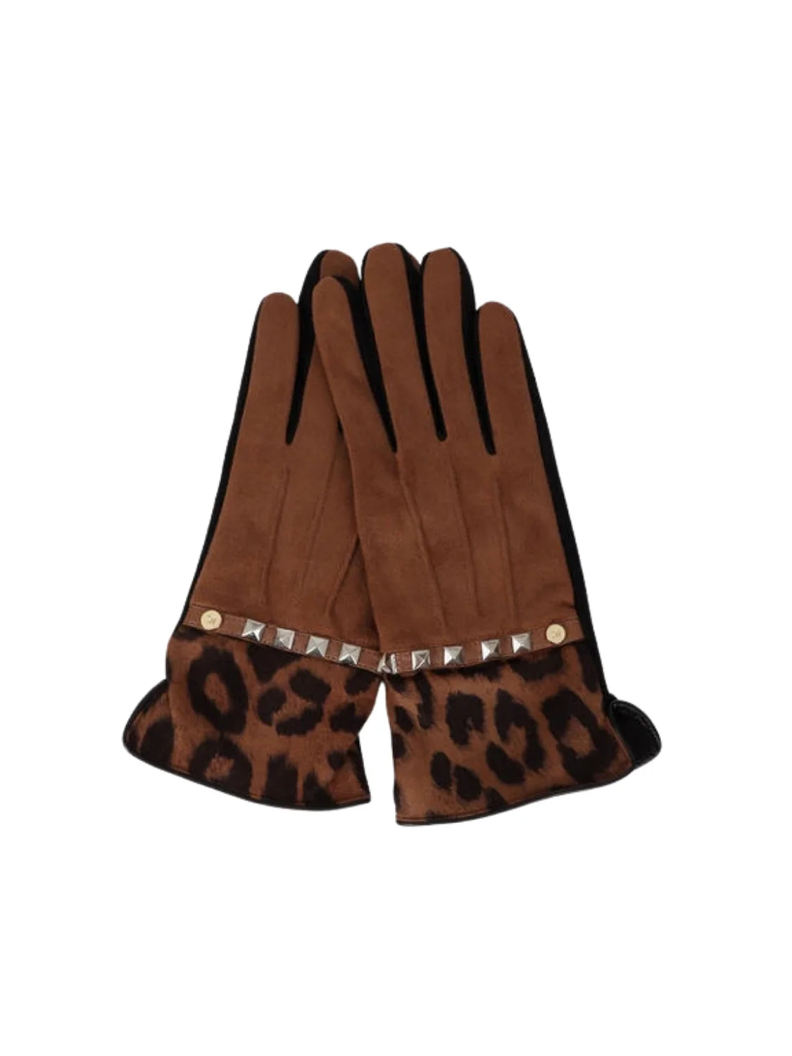Guantes Puño Animal Print Lola Casademunt Negro-Marrón | Bicos de Fío