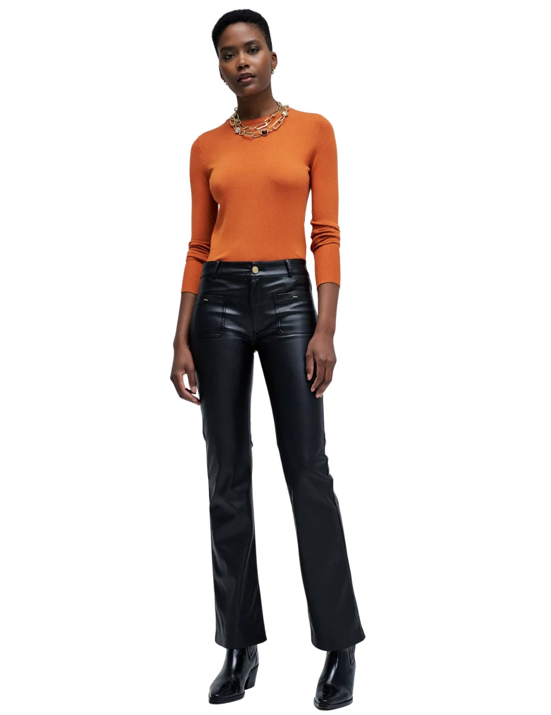 Jersey Básico Salsa Jeans Naranja | Bicos de Fío