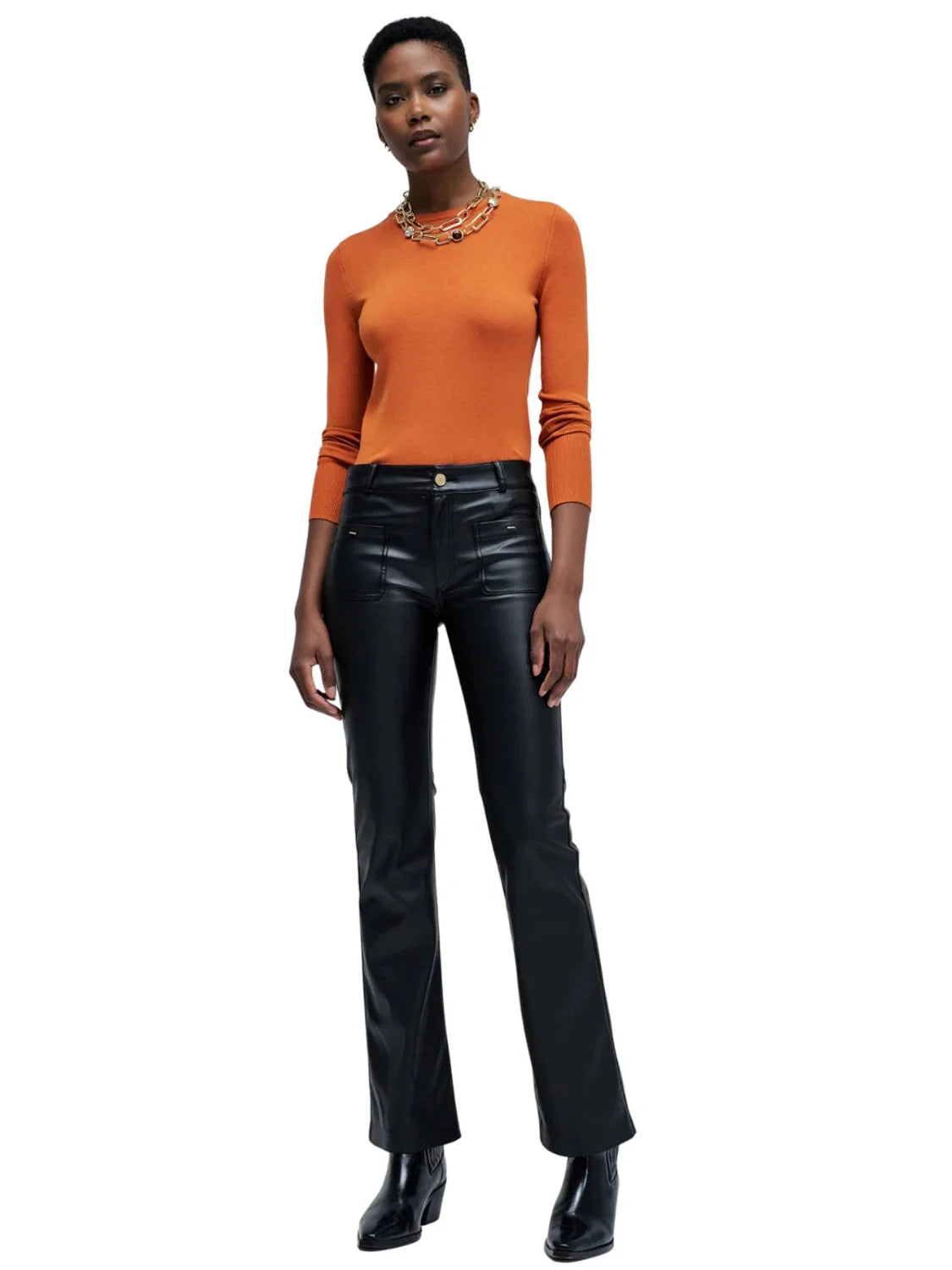 Jersey Básico Salsa Jeans Naranja | Bicos de Fío