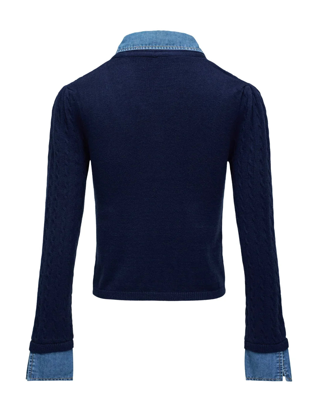 Jersey Combinado Camisa Salsa Jeans Azul Marino| Bicos de Fío