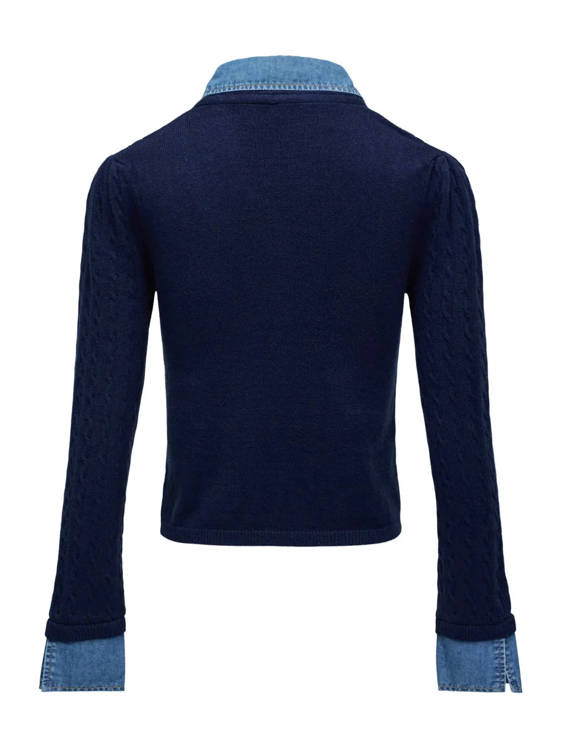 Jersey Combinado Camisa Salsa Jeans Azul Marino| Bicos de Fío