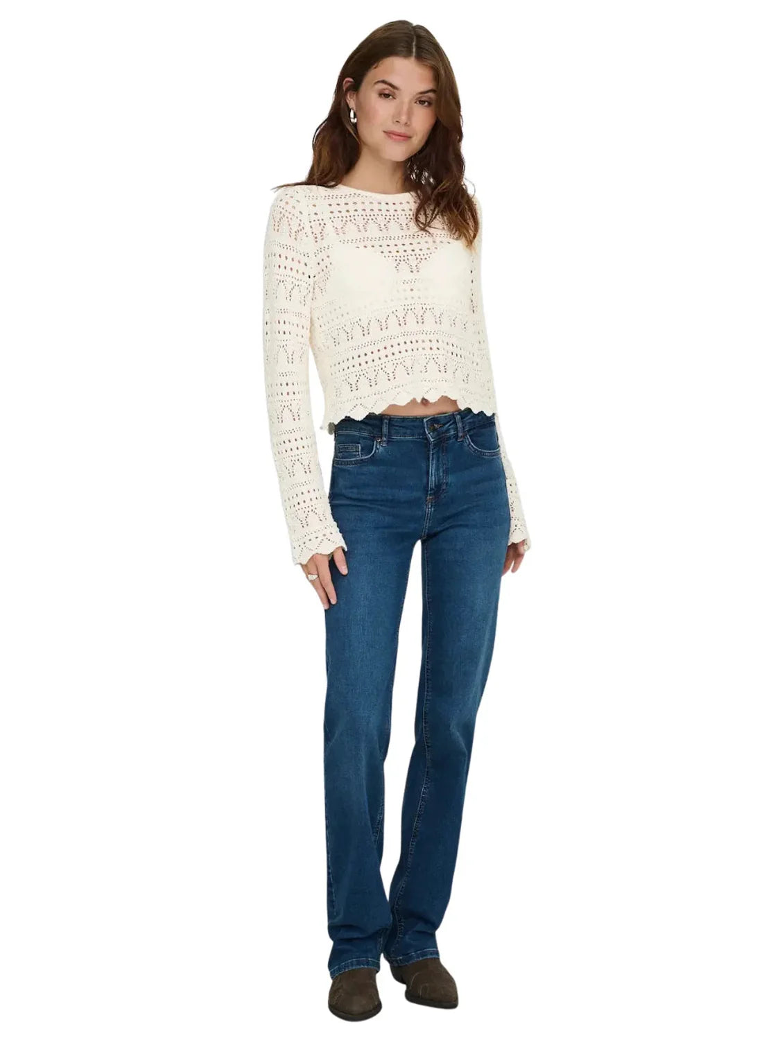 Jersey Cropped ONLY Elke Crudo | Bicos de Fío