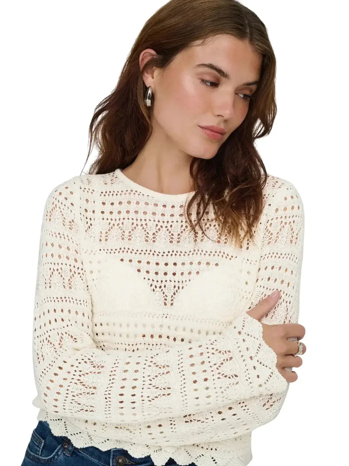Jersey Cropped ONLY Elke Crudo | Bicos de Fío