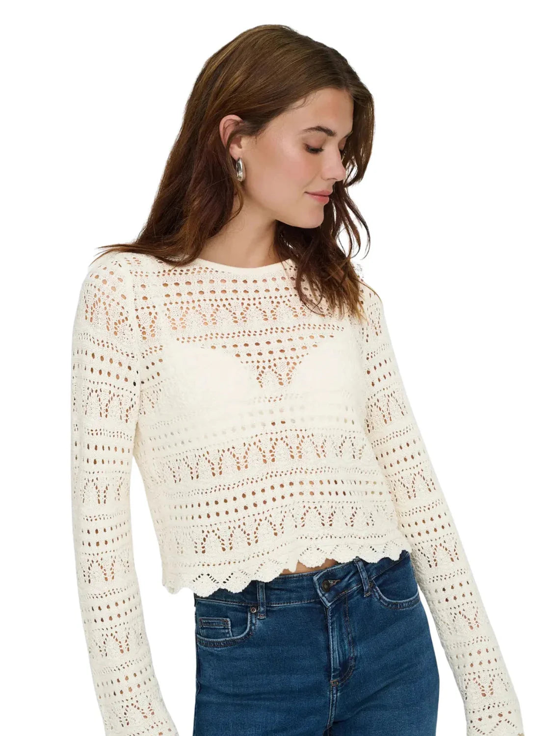 Jersey Cropped ONLY Elke Crudo | Bicos de Fío