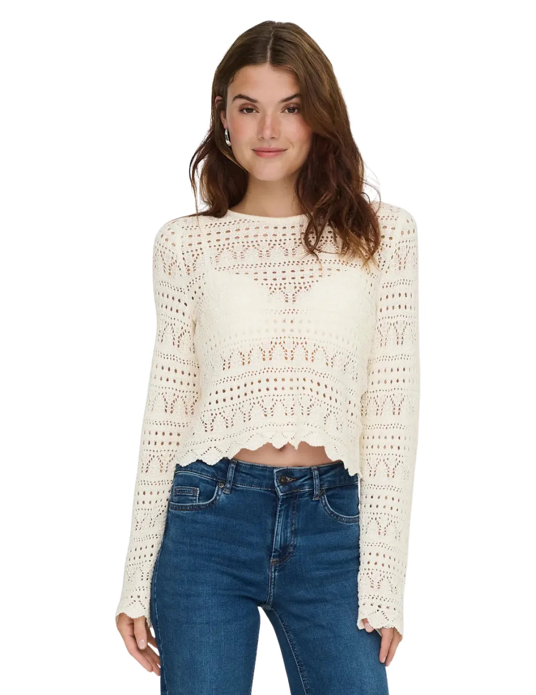 Jersey Cropped ONLY Elke Crudo | Bicos de Fío