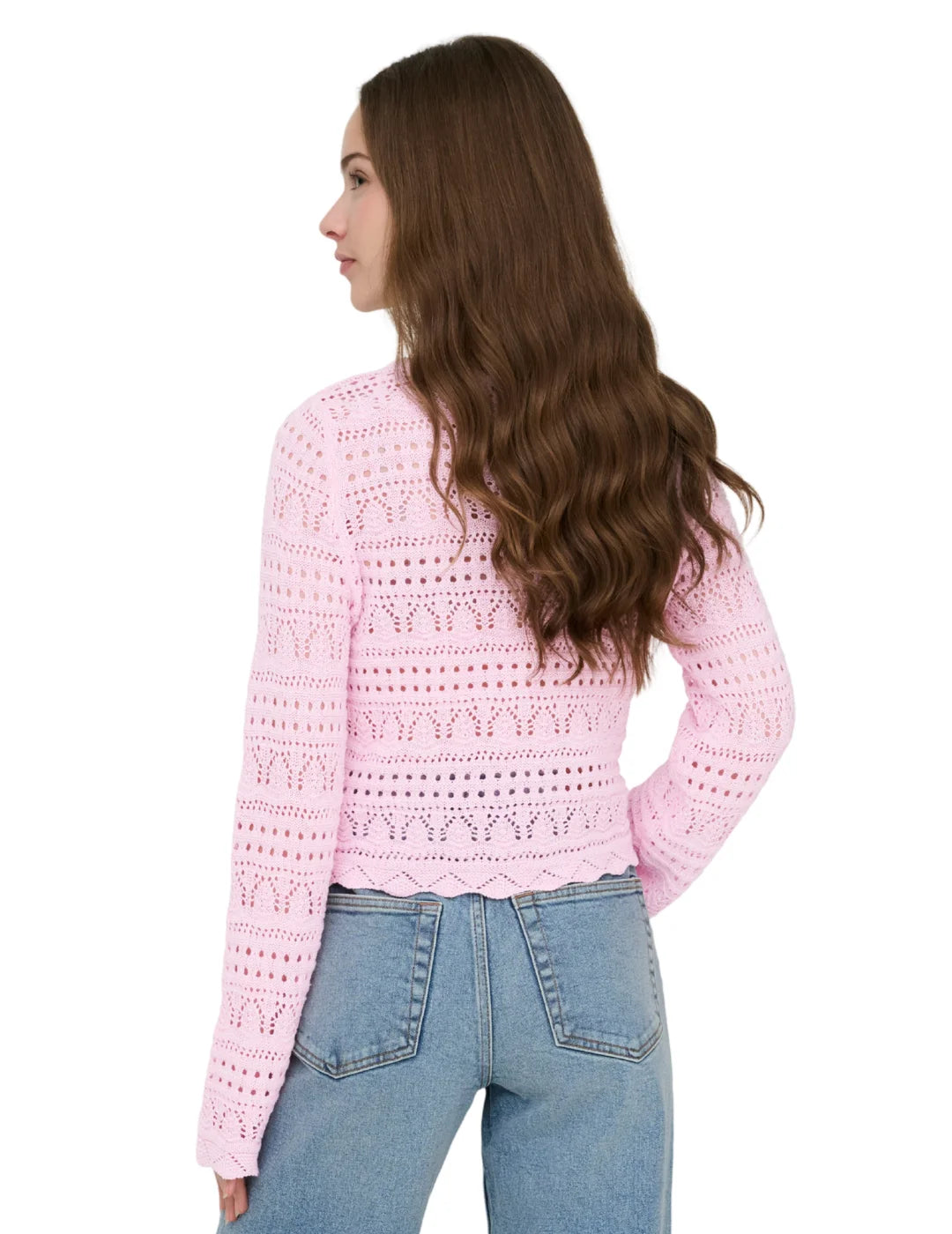 Jersey Cropped ONLY Elke Rosa | Bicos de Fío