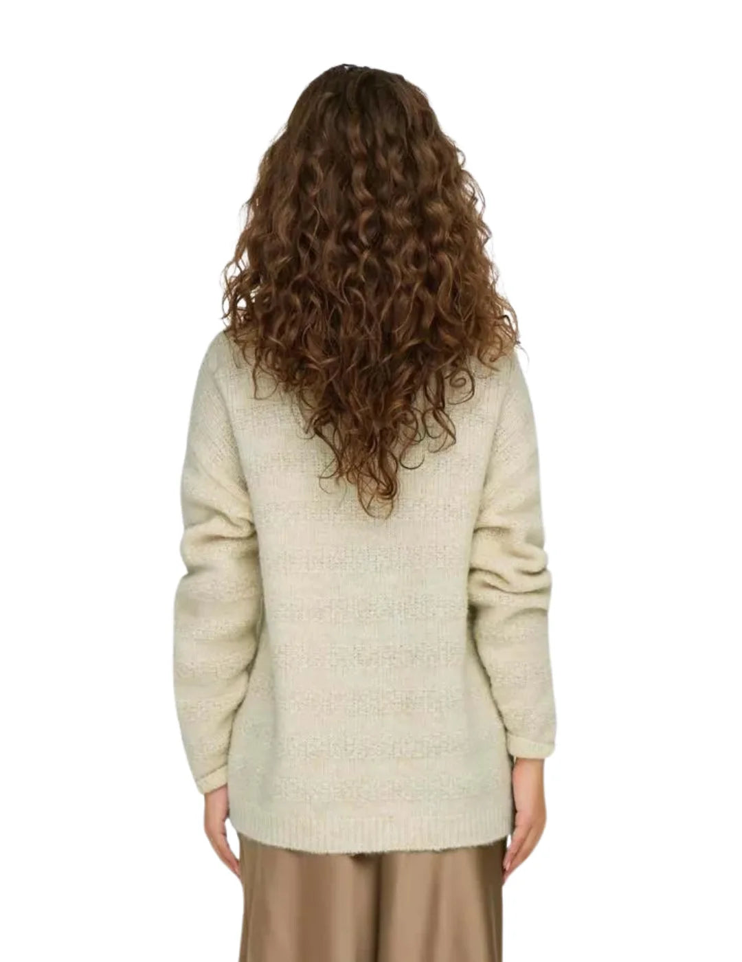 Jersey Cuello Alto Only Onlklarisa Beige | Bicos de Fío