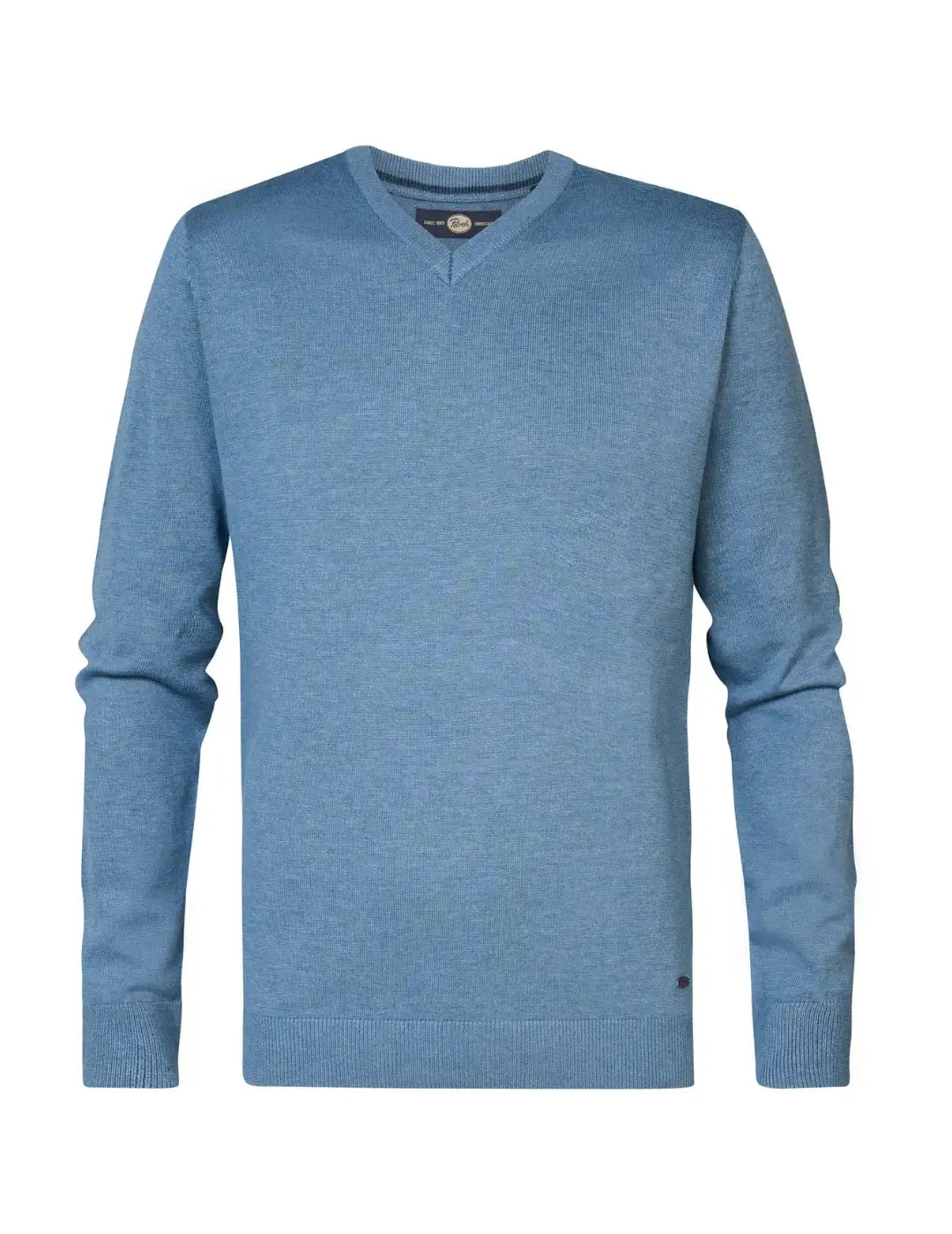 Jersey Cuello Pico Petrol Industries Azul | Bicos de Fío