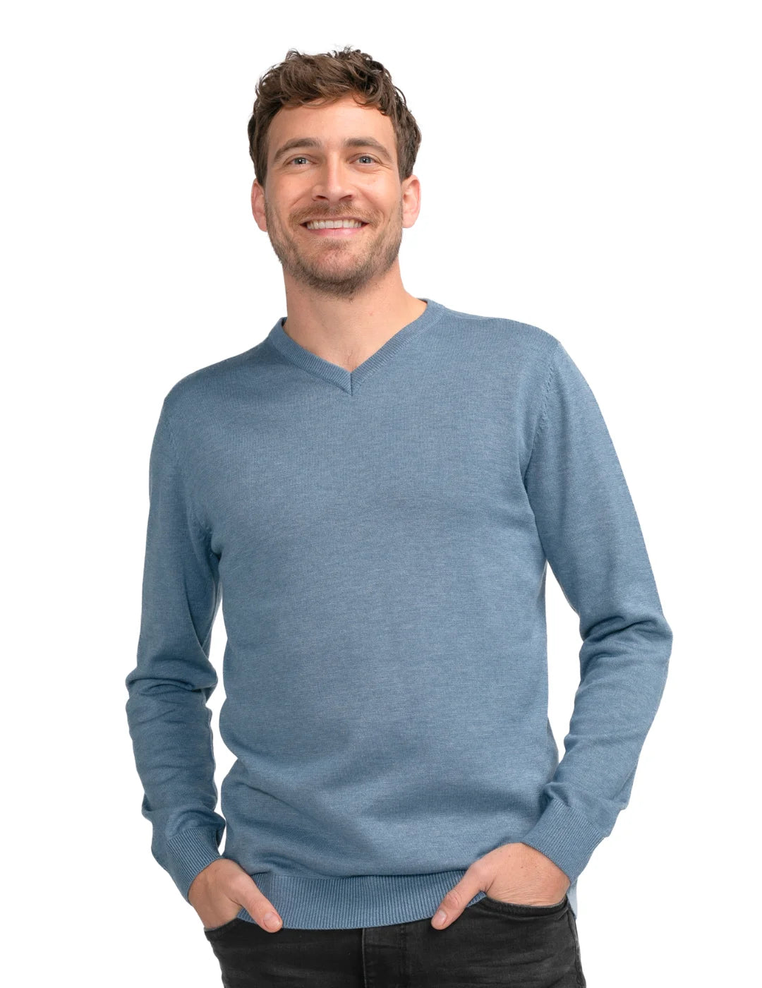 Jersey Cuello Pico Petrol Industries Azul | Bicos de Fío