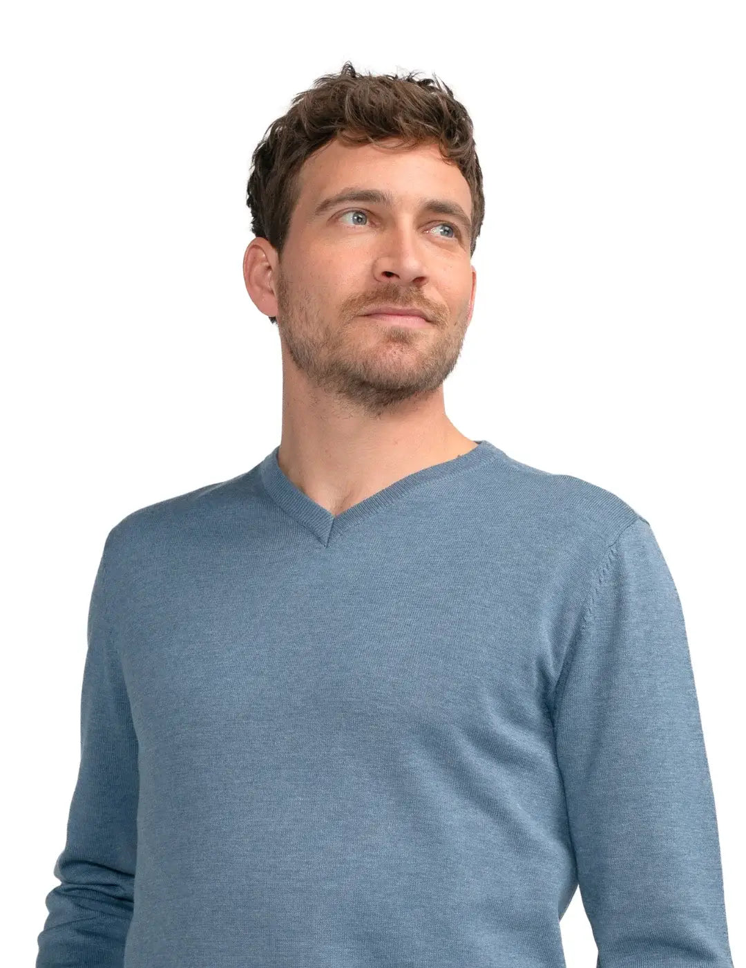Jersey Cuello Pico Petrol Industries Azul | Bicos de Fío