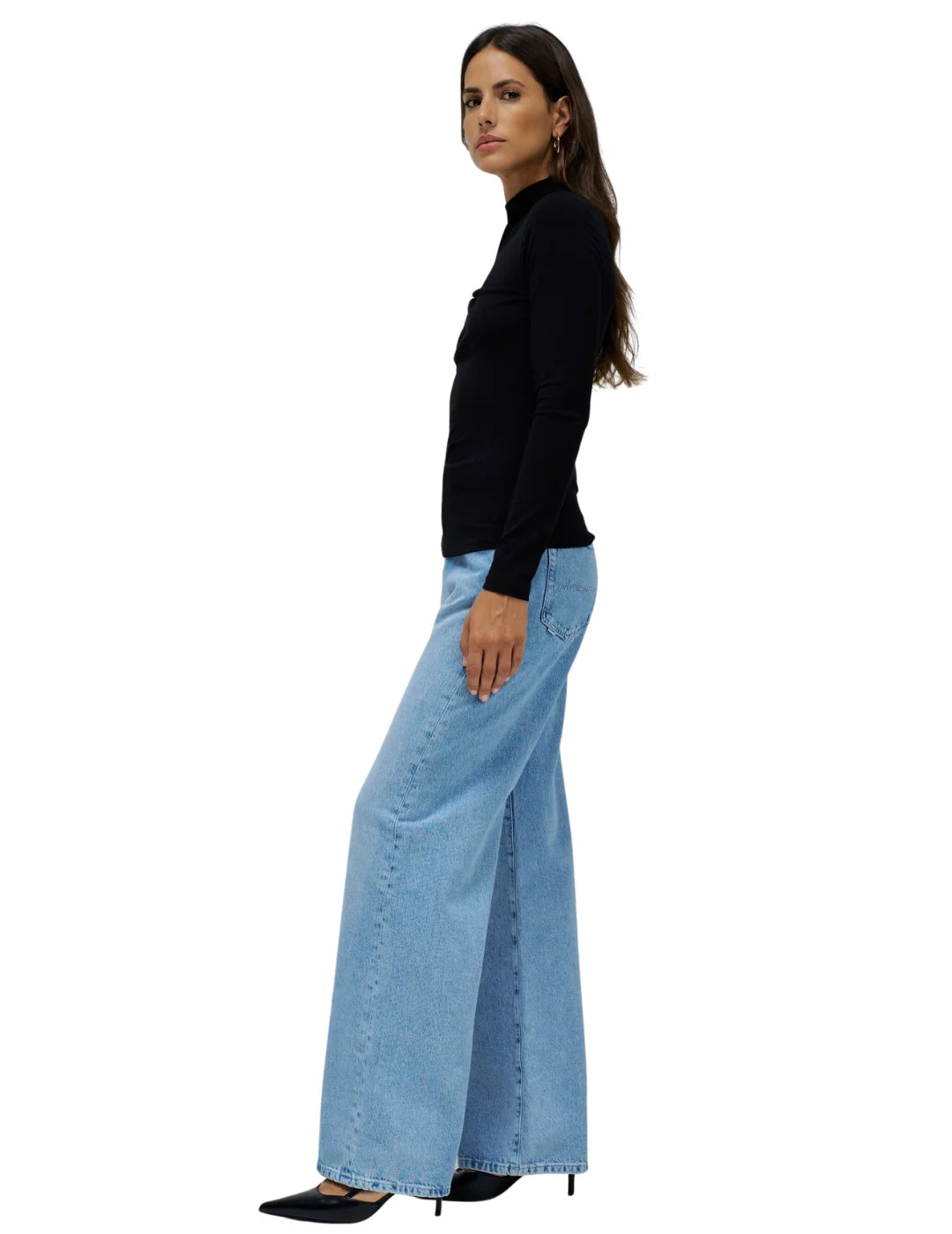 Jersey Cuello Recortado Salsa Jeans Negro | Bicos de Fío