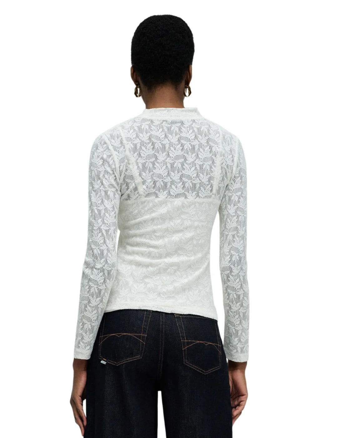 Jersey De Encaje Salsa Jeans Blanco | Bicos de Fío