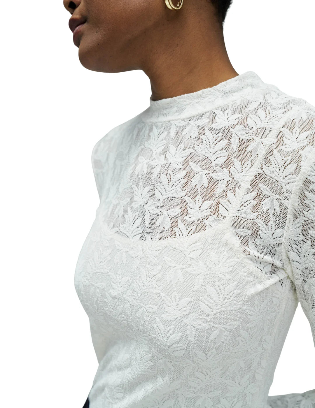 Jersey De Encaje Salsa Jeans Blanco | Bicos de Fío