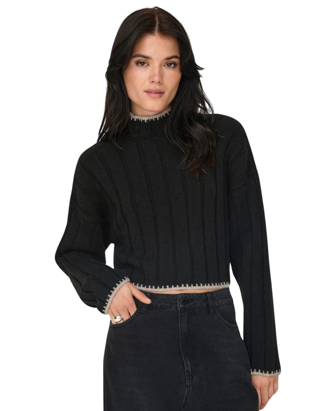 Jersey De Punto Only Onlchick Negro | Bicos de Fío