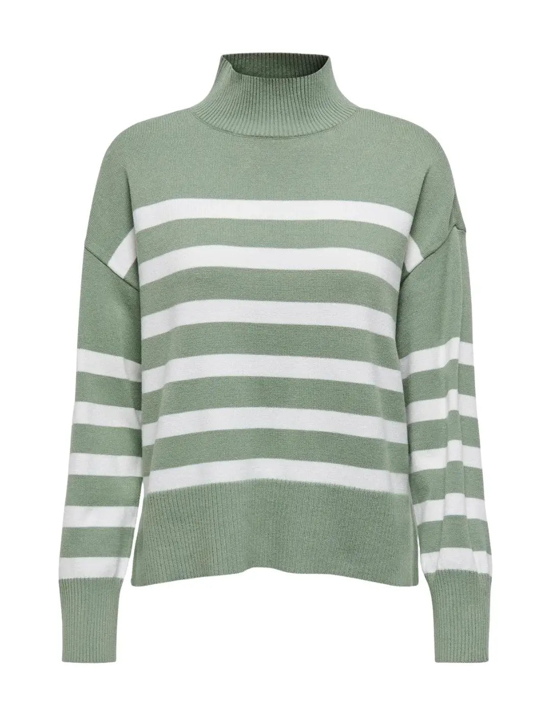 Jersey Rayas Cuello Alto Only Onlbaria Verde | Bicos de Fío