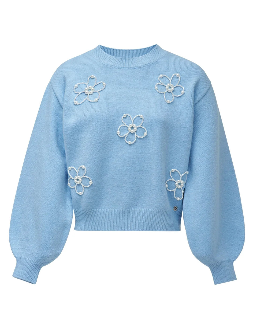 Jersey Detalle Perlas Salsa Jeans Azul | Bicos de Fío