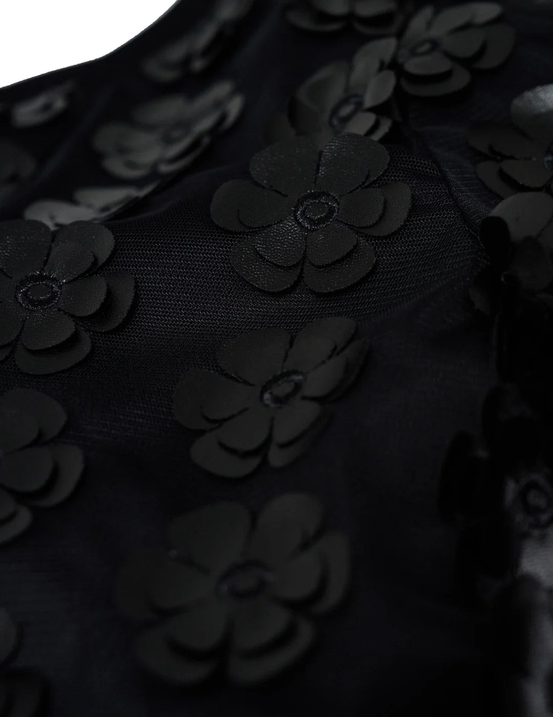 Jersey Flores 3D Salsa Jeans Negro | Bicos de Fío