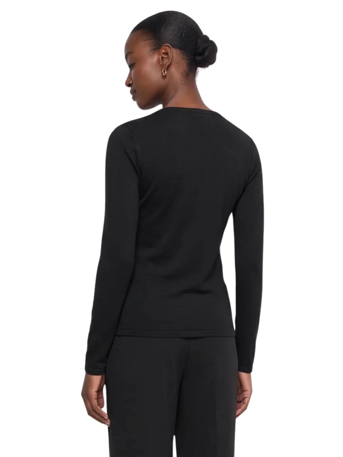 Jersey Fruncido Pecho Salsa Jeans Negro | Bicos de Fío
