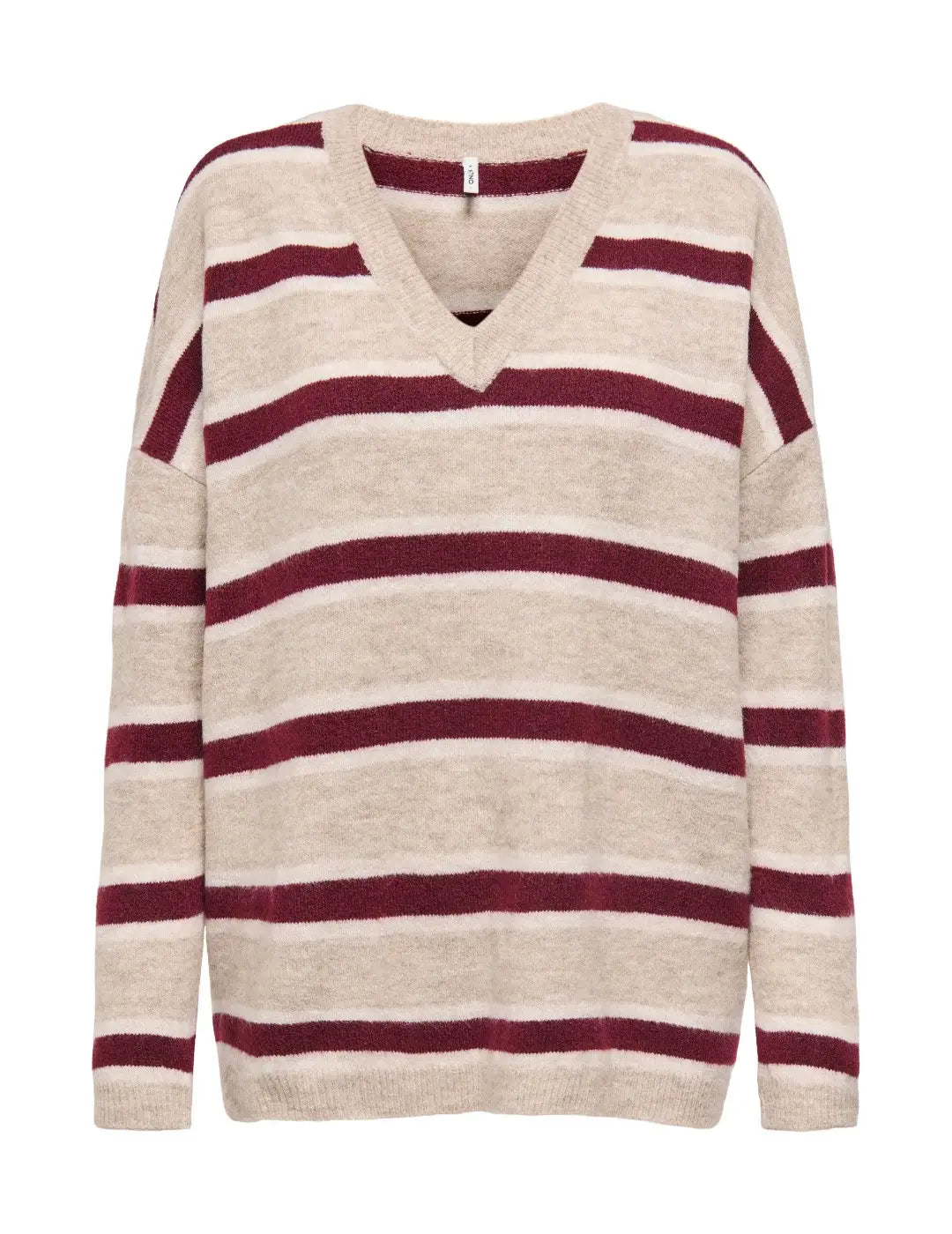 Jersey Largo ONLY Rayas Beige | Bicos de Fío