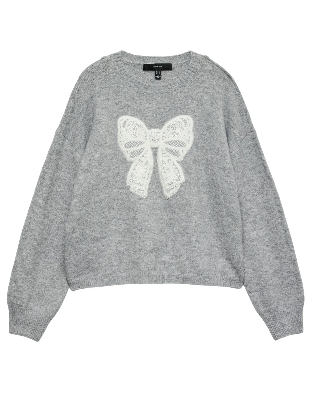 Jersey Lazo Vero Moda Ivory Gris | Bicos de Fío