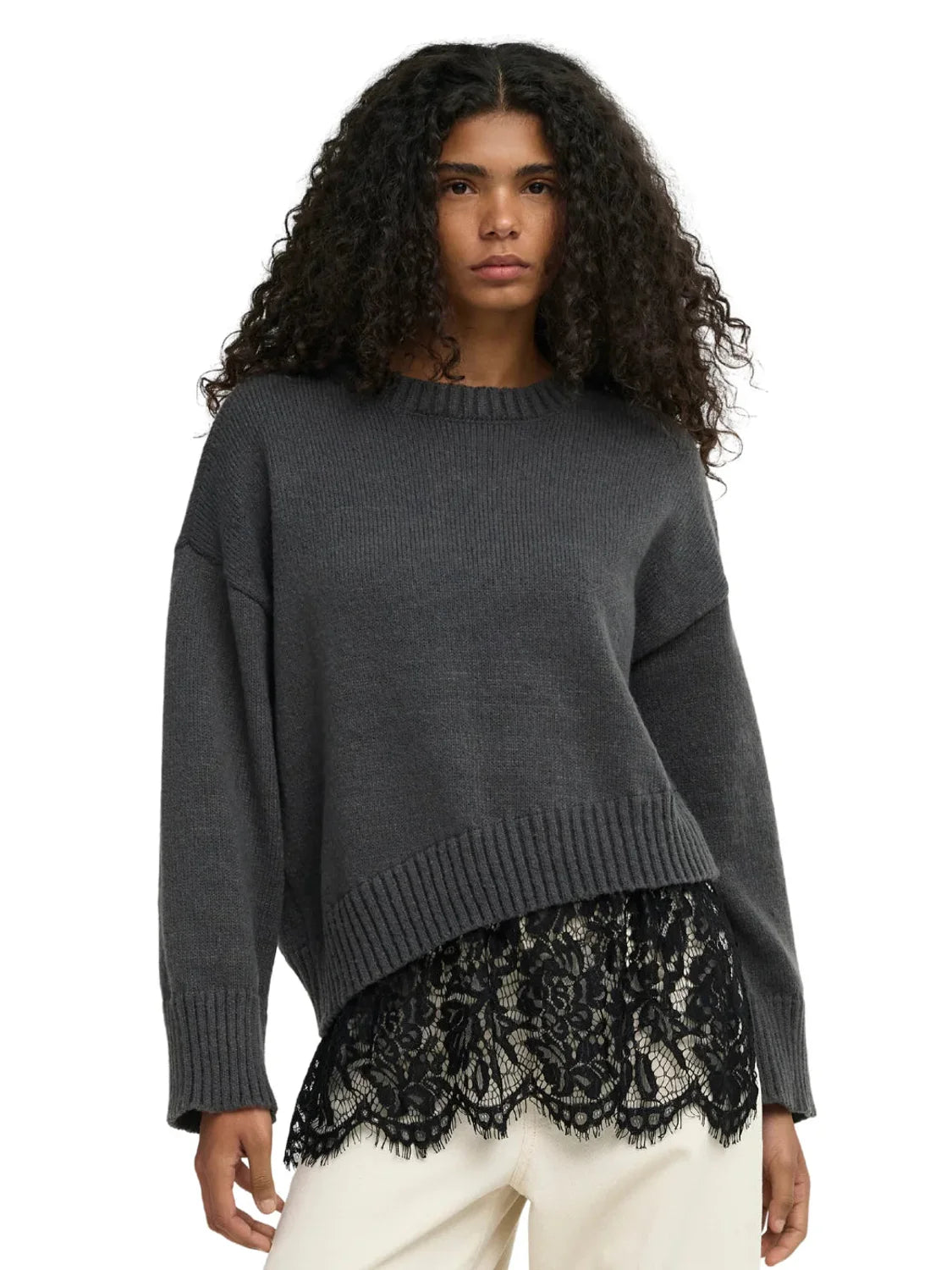 Jersey ONLY Evie Gris Oscuro | Bicos de Fío