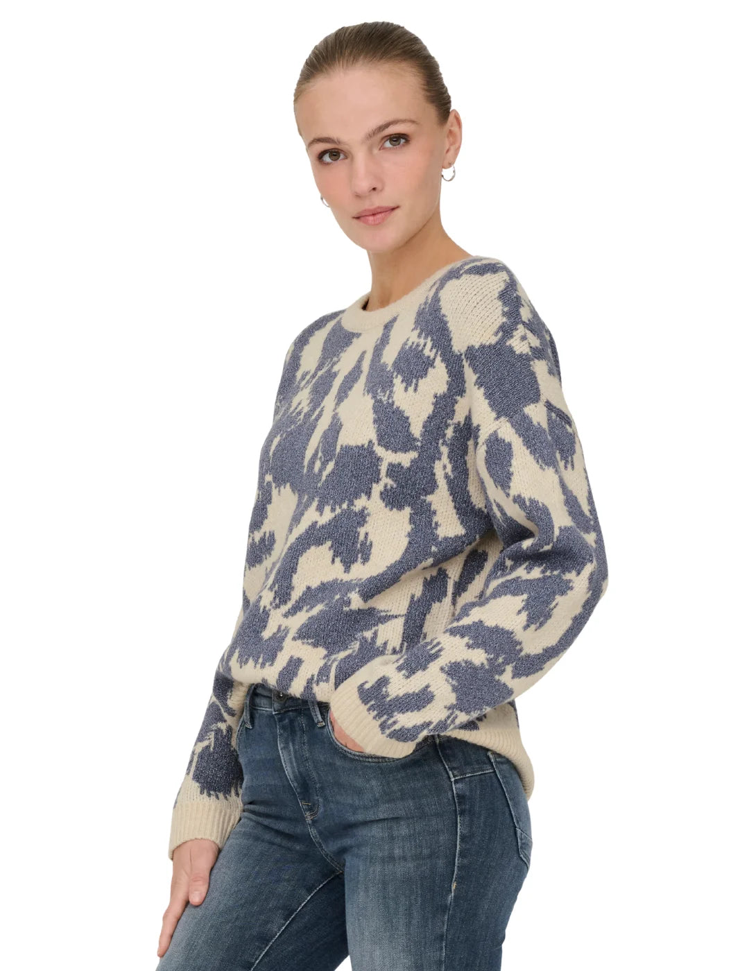 Jersey ONLY Gigi Glitter Azul | Bicos de Fío