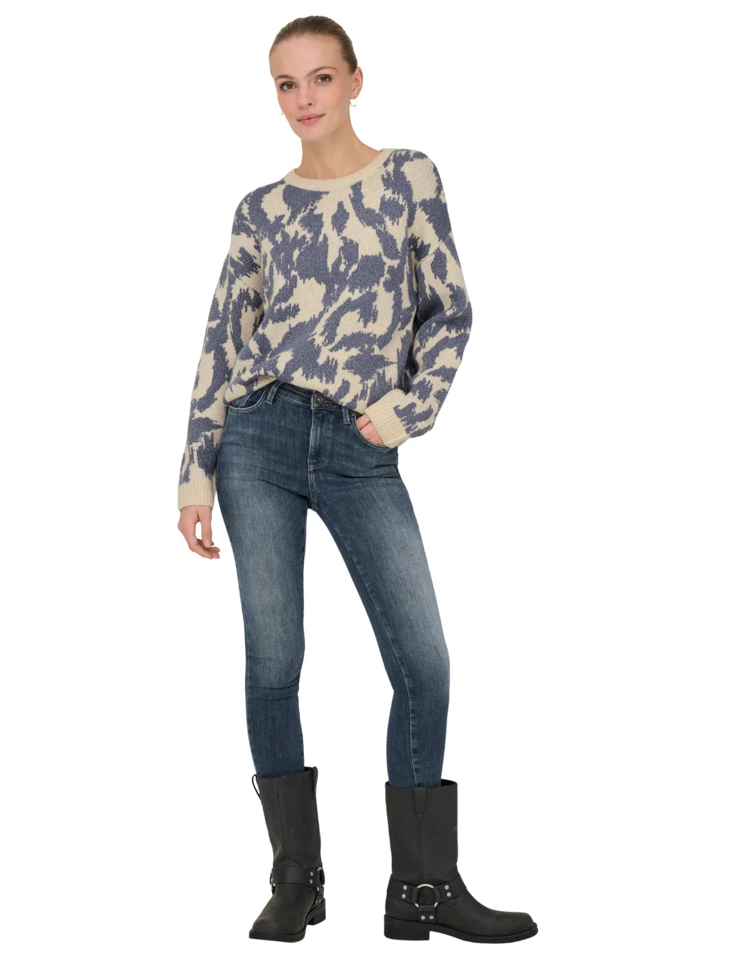 Jersey ONLY Gigi Glitter Azul | Bicos de Fío