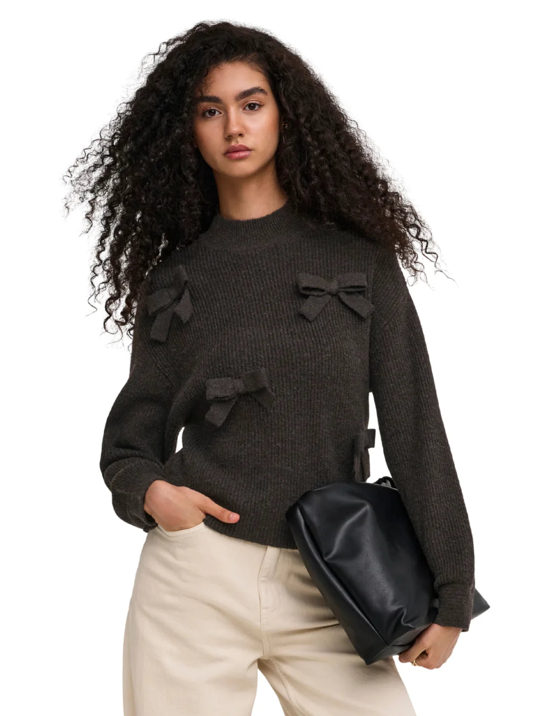 Jersey ONLY Lisa Lazos Marrón | Bicos de Fío