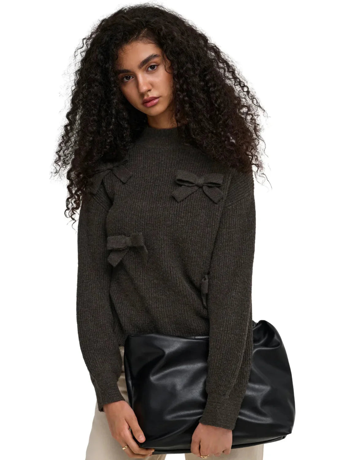 Jersey ONLY Lisa Lazos Marrón | Bicos de Fío