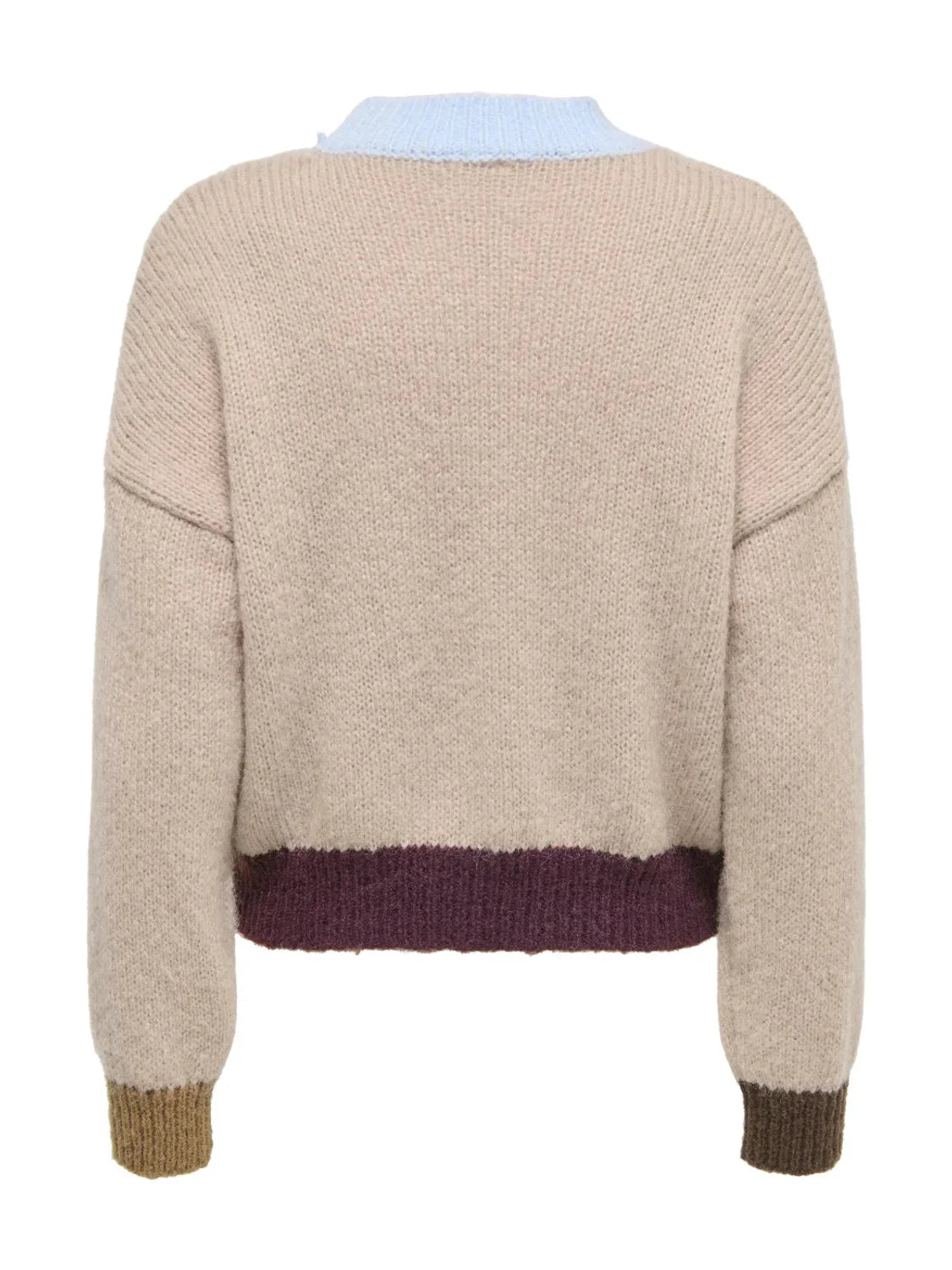 Jersey ONLY Olina Contraste Beige | Bicos de Fío