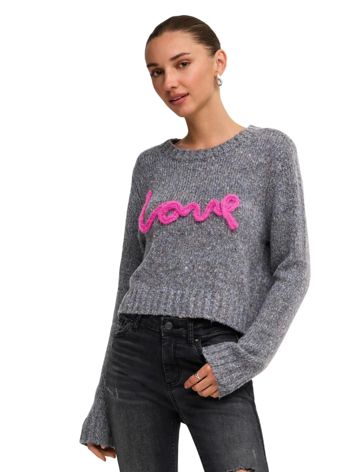 Jersey Cropped ONLY Smilla Love Gris | Bicos de Fío