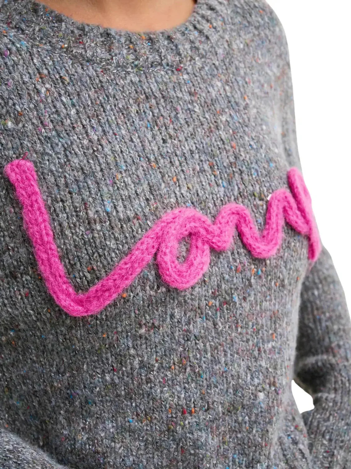 Jersey Cropped ONLY Smilla Love Gris | Bicos de Fío
