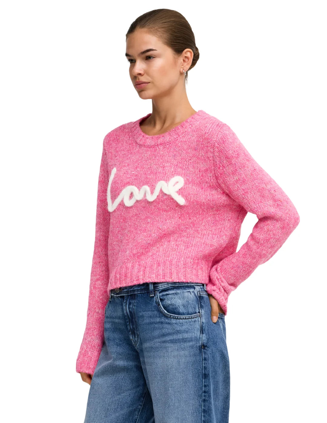 Jersey Cropped ONLY Smilla Love Rosa | Bicos de Fío