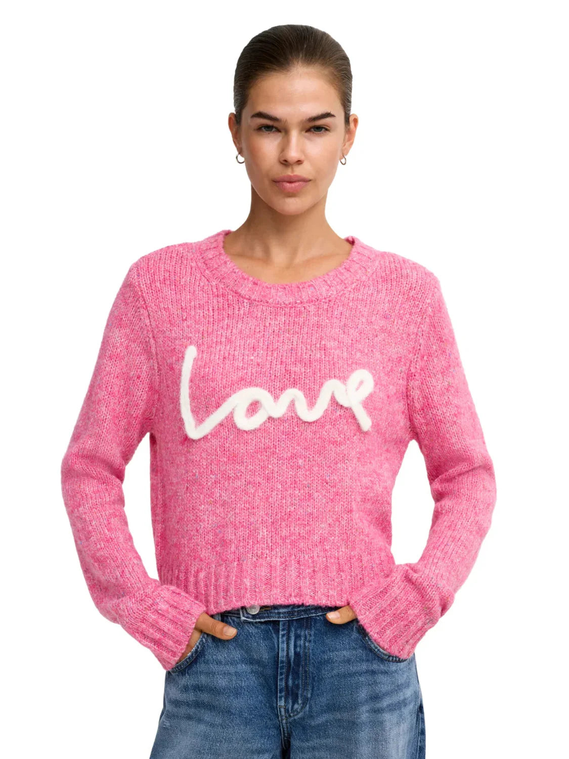Jersey Cropped ONLY Smilla Love Rosa | Bicos de Fío